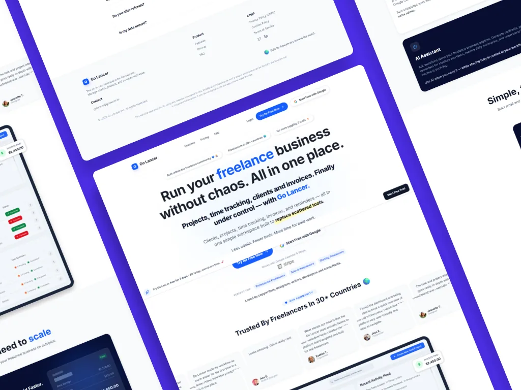 Golancer product interface