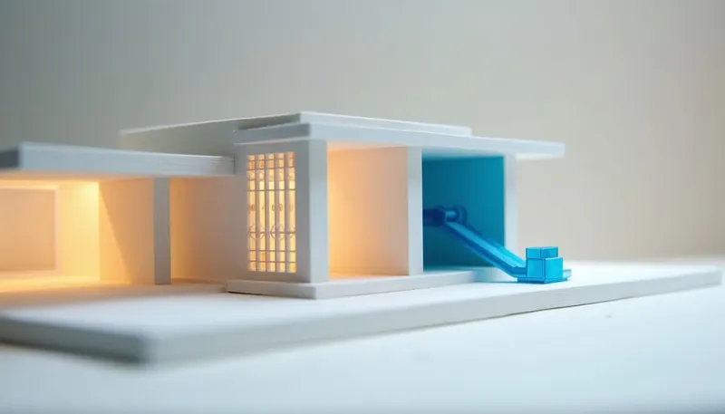 A miniature booking desk where a confirmation ticket falls through a gap in the chute before reaching the reminder rack, the booking wheel in glowing blue acrylic, showing no-shows as a broken loop, not a flaky customer.