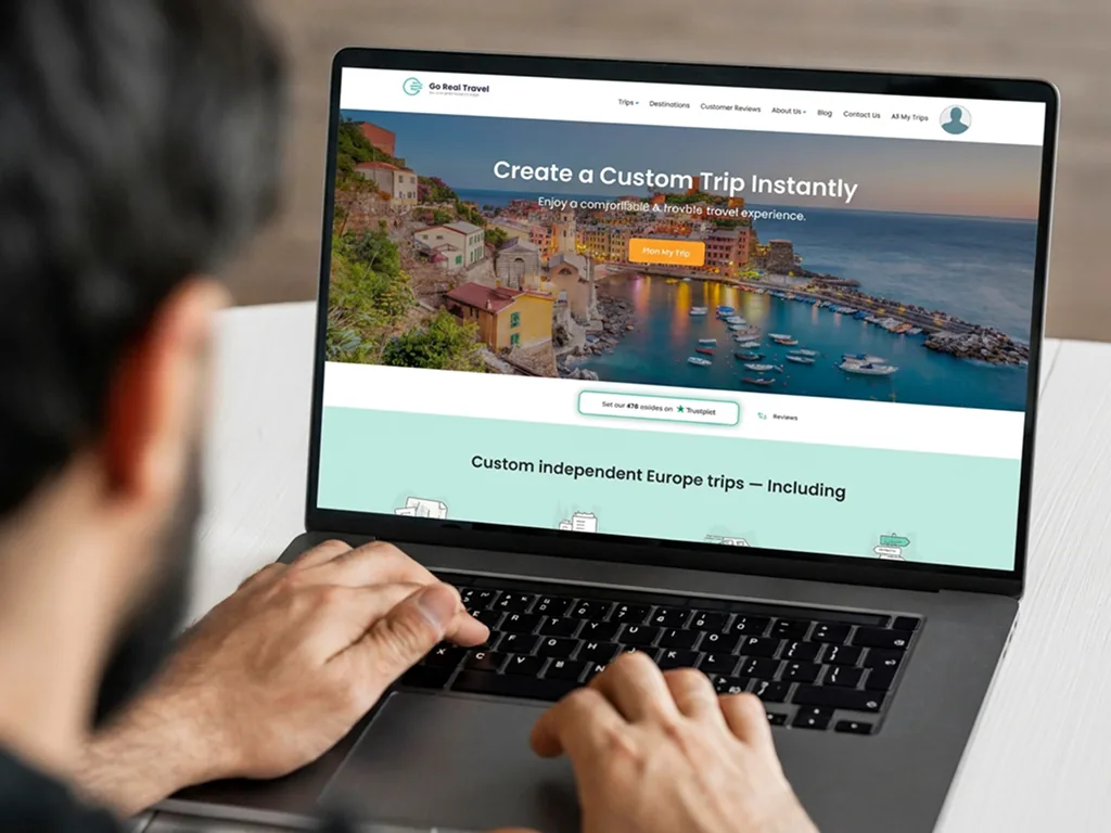 Go Real Travel custom trip homepage