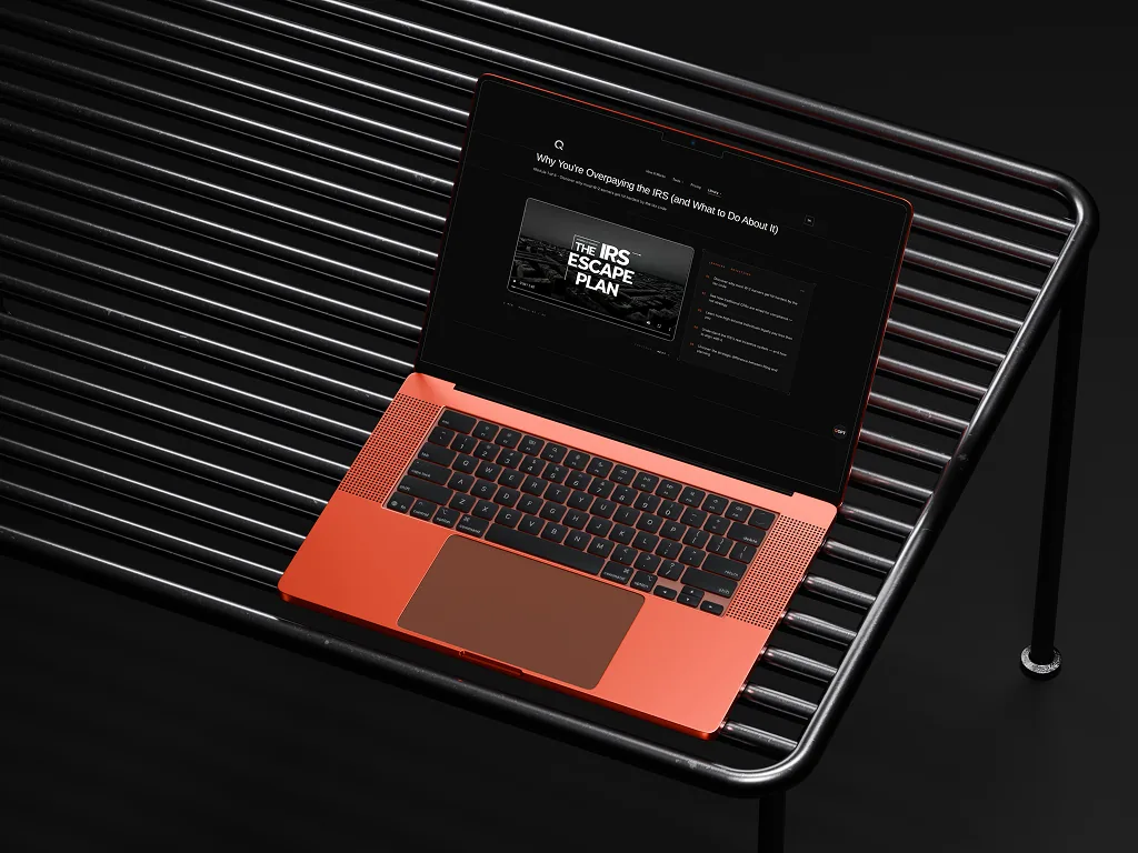IRS Escape Plan article library on a laptop