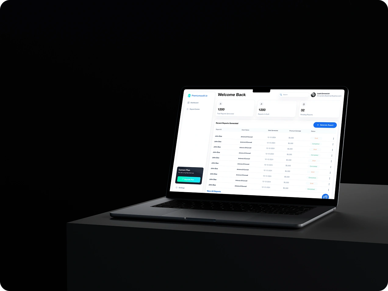 Premium Audit dashboard screenshot